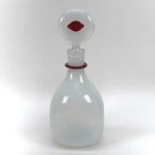 Blenko Rialto White Ruby Glass Decanter Wayne Husted 1960 ArchivalSigned