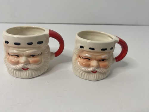 Zwinkernder Weihnachtsmann Miniatur 1,75" Weihnachten Tasse Japan Vintage Küche Dekor #6