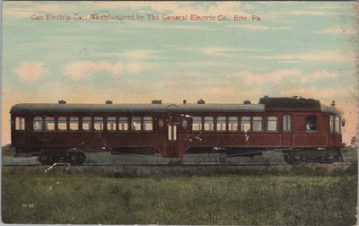 #ad Gas Electric Car Erie PA General Railcar Postcard $19.95