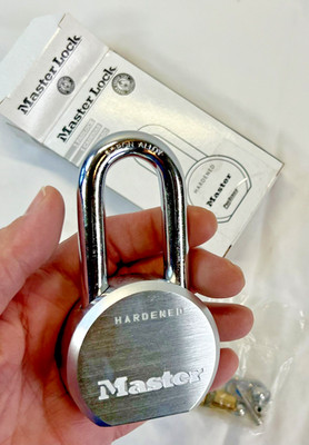 MASTER Padlock 6230LHWO 2-1/2'' Round Body 7-16''Shackle 2''Clearance Less Cyl