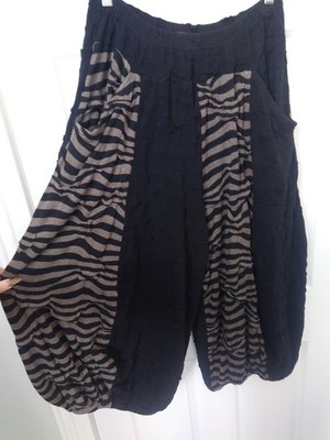 Ralston ''Uma'' Hose Ballonbein Jersey Crop Gr. Large Zebramuster Taschen