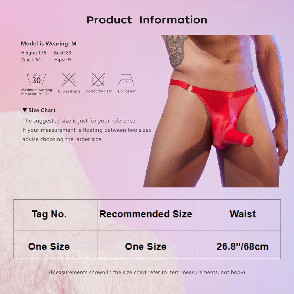 Slip boxer sexy uomo olio lucido intimo elefante naso marsupio club mutandine - Immagine 2 di 4