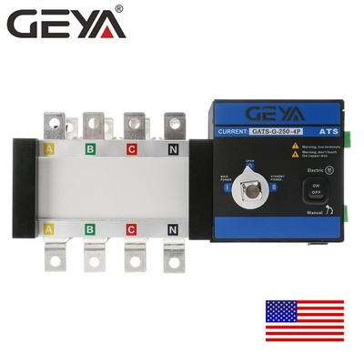 GEYA Industrial Automatic Transfer Switch 250A 4P 110V 220V Grid to AC Generator