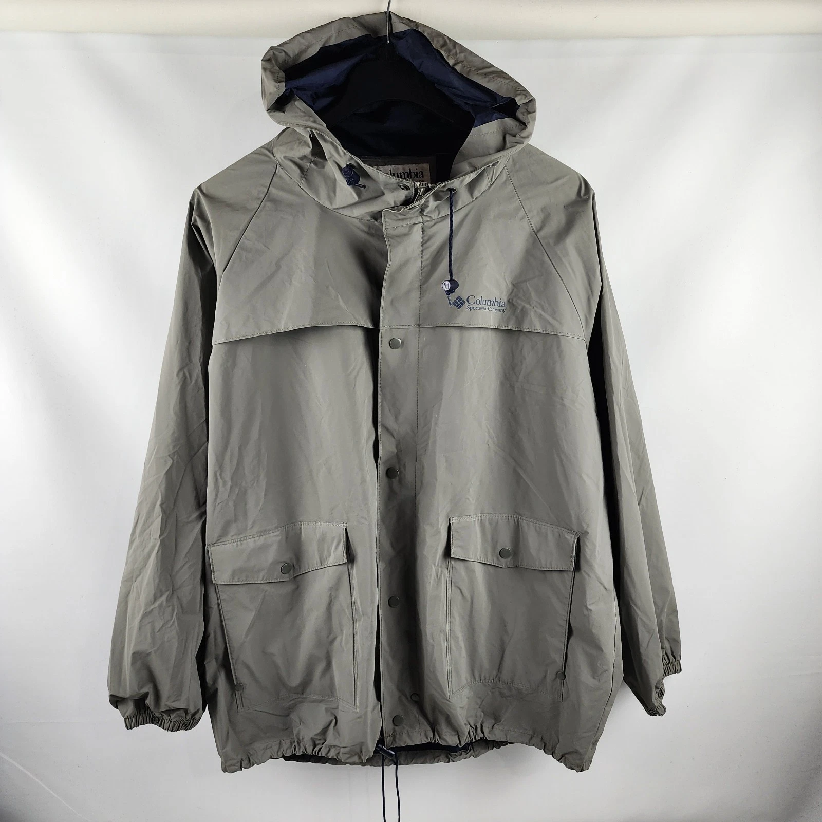 Columbia Jacket Mens XL Gray Full Zip Sportswear Rain Coat S8 RM0120