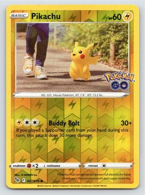 Pikachu 027/078 - C Pokemon GO Pokemon Reverse Holo NM
