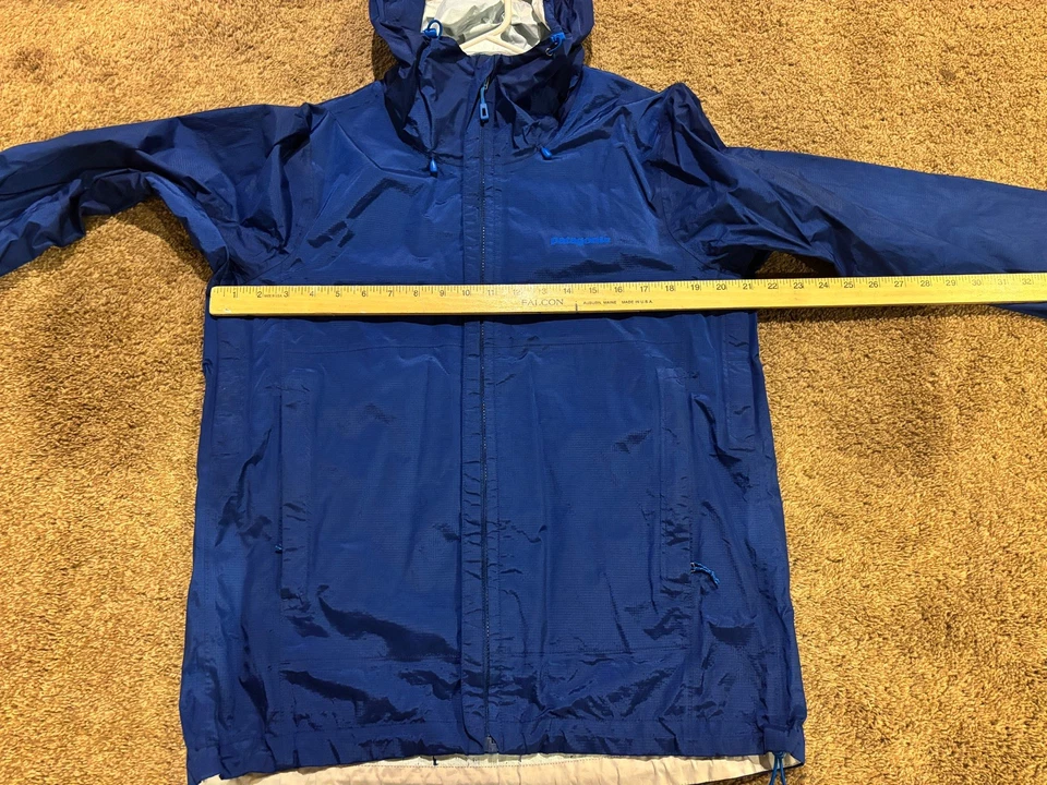 Patagonia Rain Jacket Mens Medium Blue H2NO Hooded Hiking Full-Zip - Image 2 of 4