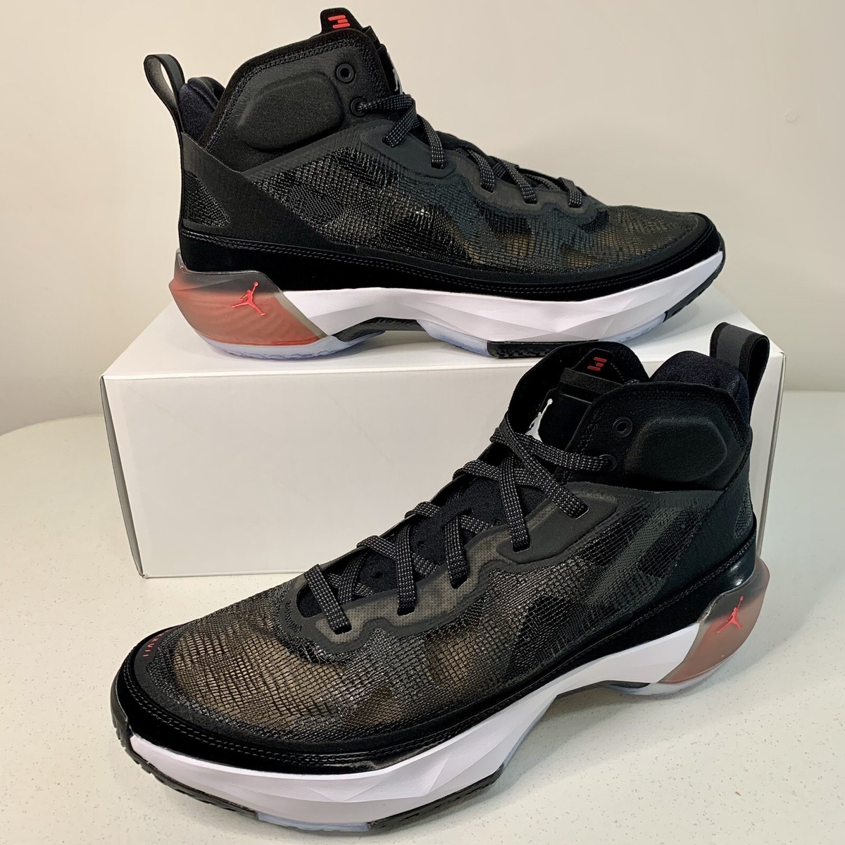 New Jordan 37 XXXVII Black Hot Punch DD6958-091 Men display picture 1