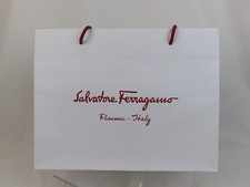 NEW SALVATORE FERRAGAMO WHITE PAPER SHOPPING GIFT BAG GOOD FOR SHOES 15"x 12"