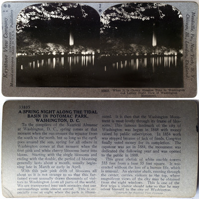 Keystone Stereoview Washington Monumenent D C at Night From 600/1200 Card Set #2
