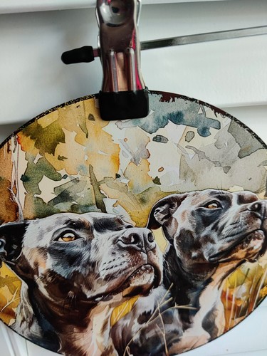 American bulldogs lightweight metal hanging plaque with 2 predrilled holes - Picture 5 of 7