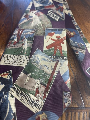 EDDIE BAUERVINTAGE POSTERS DRESS SUIT DESIGNER NECKTIE TIE FREE SHIPPING - Picture 2 of 4