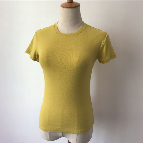 Top donna estivo puro cotone spazzolato basic versatile maglietta manica corta - Foto 6 di 18