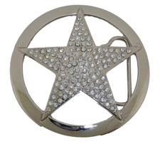 New Men Women Big Star Belt Buckle Silver Blinged Out Hip Rock Punk Goth Style