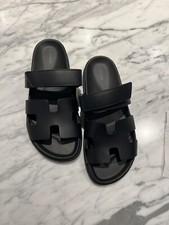 Size 40EU NIB HERM S Black Calfskin Women s Chypre Sandals w/ Receipt
