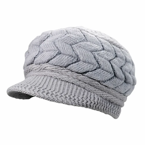 Women's Visor Hat,Winter Warm Knitted Cap Hat,Slouchy Wool Beanie Hat Cabbie Cap - Bild 17 von 25