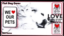 SC# 5953 & 5953a, perf & imperf issues,  2025 Love stamp FDC, flap open