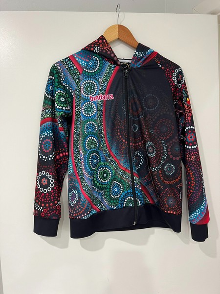 Bundarra Zip Front Printed Long Sleeve Hoodie Multicolored Size 10