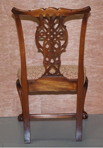 Set of Eight Solid Hardwood Claw & Ball Feet Thomas Chippendale Dining Chairs 8 - Picture 12 of 20