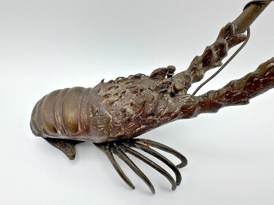 Meiji Antique Japanese Bronze Spiny Lobster Okimono Sculpture Ese Ebi - Image 2 of 4