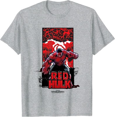 Brave New World Red Hulk Explosion Grey T-Shirt Gift Full Size S-4XL