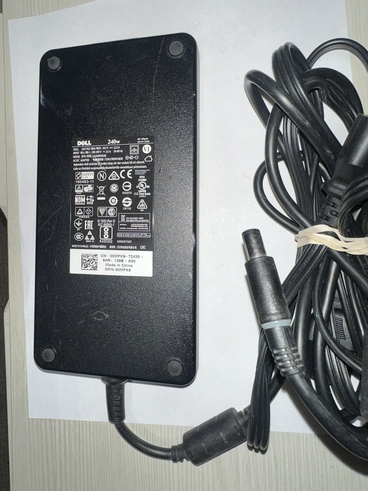 Dell 240W Big Barrel AC Adapter 19.5V 12.3A Genuine Power Supply