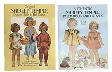 Shirley Temple Paper Doll Book Lot Of 2 Color Unused Dolls Dresses Vintage