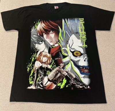 DEATH NOTE Anime Graphic T Shirt Rare Men's Size Large Black All