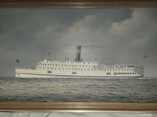 Chesapeake Bay Steamboat Painting " City Of Norfolk " By C. Leslie Oursler 1973 - Picture 3 of 24