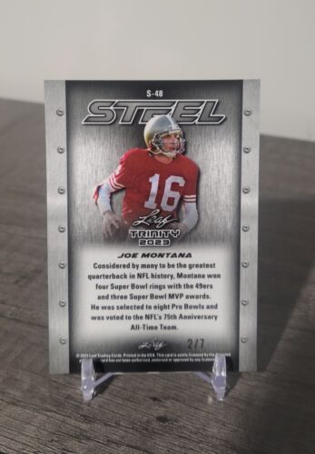 Joe Montana 2023 Leaf Trinity Vanadium Steel 2/7 - Picture 2 of 3