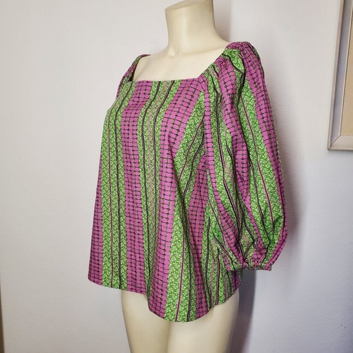 Porridge Shannon Puff sleeve Swing Blouse Anthropologie Small - Picture 5 of 7