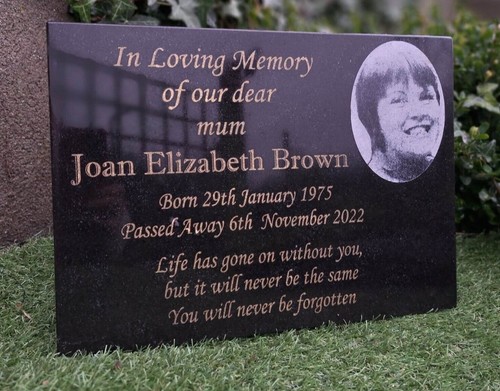 Memorial Grave Plaque Stone Engraved Headstone Granite Engraved Photo Plaque - Picture 5 of 6