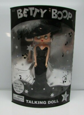 ベティブープ コレクターズファッションドール ブラックドレス 1998 未開封 1998 Betty Boop Talking Doll Black Dress Feather Boa for