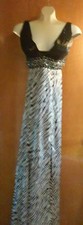 Prima Donna Collection Beaded Formal Black/White Gown Size Small 