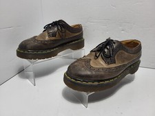 Vtg Doc Martens 3989 Wingtip Brown Leather Shoes Womens Size 4 England Made Read