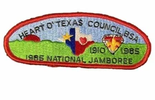 1985 NATIONAL BOY SCOUT JAMBOREE PATCH JSP HEART O TEXAS COUNCIL STRIP BSA