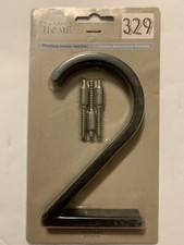  2, 1/2  H 5  L Perfect Home BLACK House Number 2 w/Screws mount Flush or Float