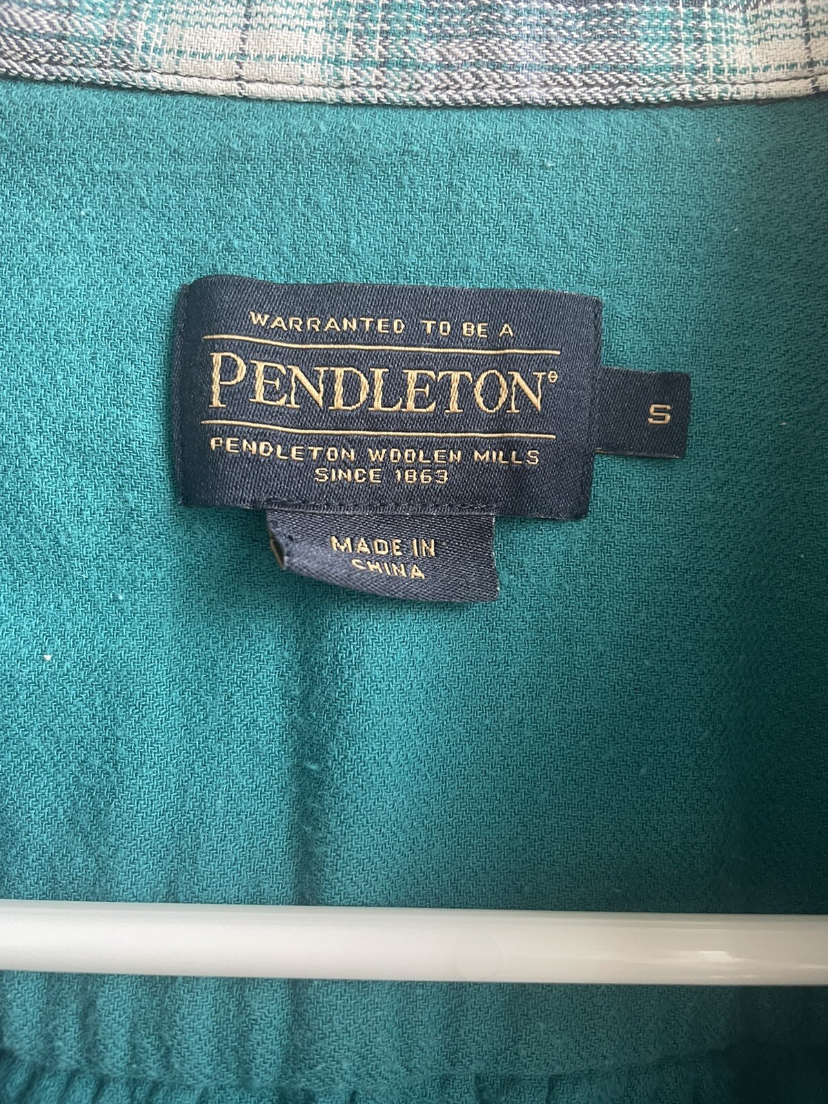 Pendleton Tunic Shirt Shacket Blue Teal Plaid 100… - image 3