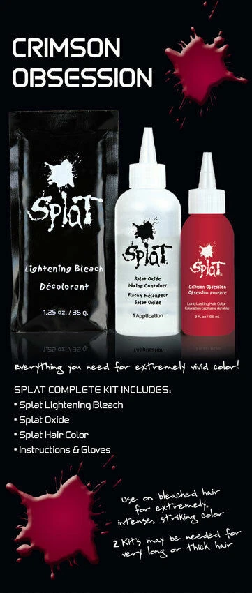 Tinte de cabello semipermanente Splat Rebellious Colors rojo obsesión carmesí  Foto 3 de 4