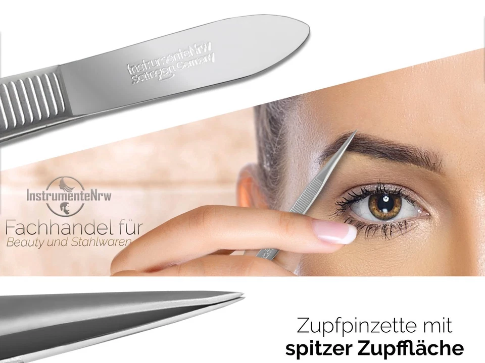 Solinger Zupfpinzette 8 cm Solingen Pinzette Rostfrei Haarzupfpinzette Edelstahl - Bild 2 von 4