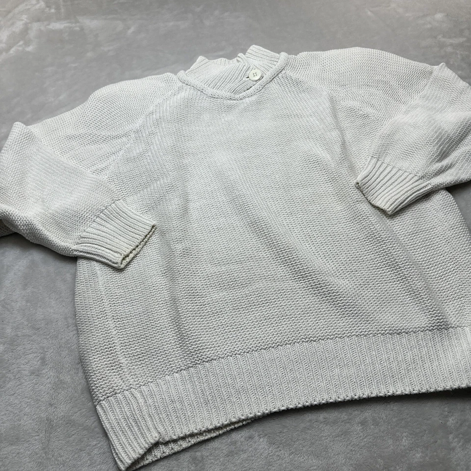 复古 One Step Up 毛衣女式大号 L 白色高领长袖女式 — 第 2/4 张图片