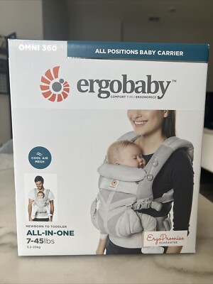 Ergobaby Omni 360, All Positions Baby Carrier - Gray (7 to 45 lbs) New Open Box