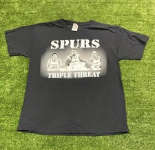 Vintage Spurs Triple Threat Tshirt LARGE Y2k Duncan NBA