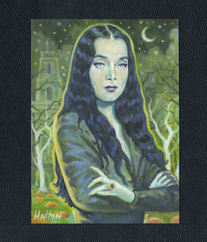 Morticia Addams Addams Family ACEO original painted 1/1 artwork card