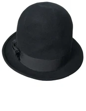 Vtg Beaver Hats Brand Major Black Bowler Derby Sz 6 7/8 Genuine Beaver Fur Mix