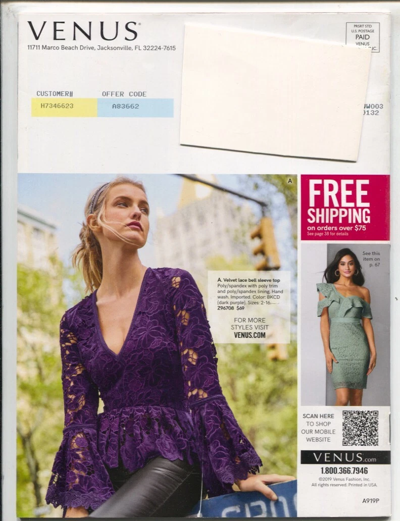 Venus Fashion Catalog A919P 2019 Fall fashions Modern Fashions