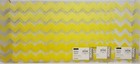 Set of 3 Semi Clear Plastic Placemats(17x12")YELLOW CHEVRON ZIGZAGS,WAVES,Harmon