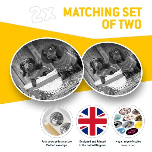 2 x Vinyl Stickers 20cm (bw) - Adorable Dachshund Puppies Dog  #37212 - Afbeelding 2 van 8