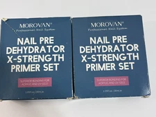 Lot of 2 Morovan  Nail Pre Dehydrator X-STRENGTH PRIMER SET 1.05 oz 30ml each
