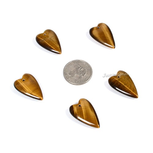 30mm Gemstone carved heart fashion pendant bead Jewellery Making - Picture 32 of 49