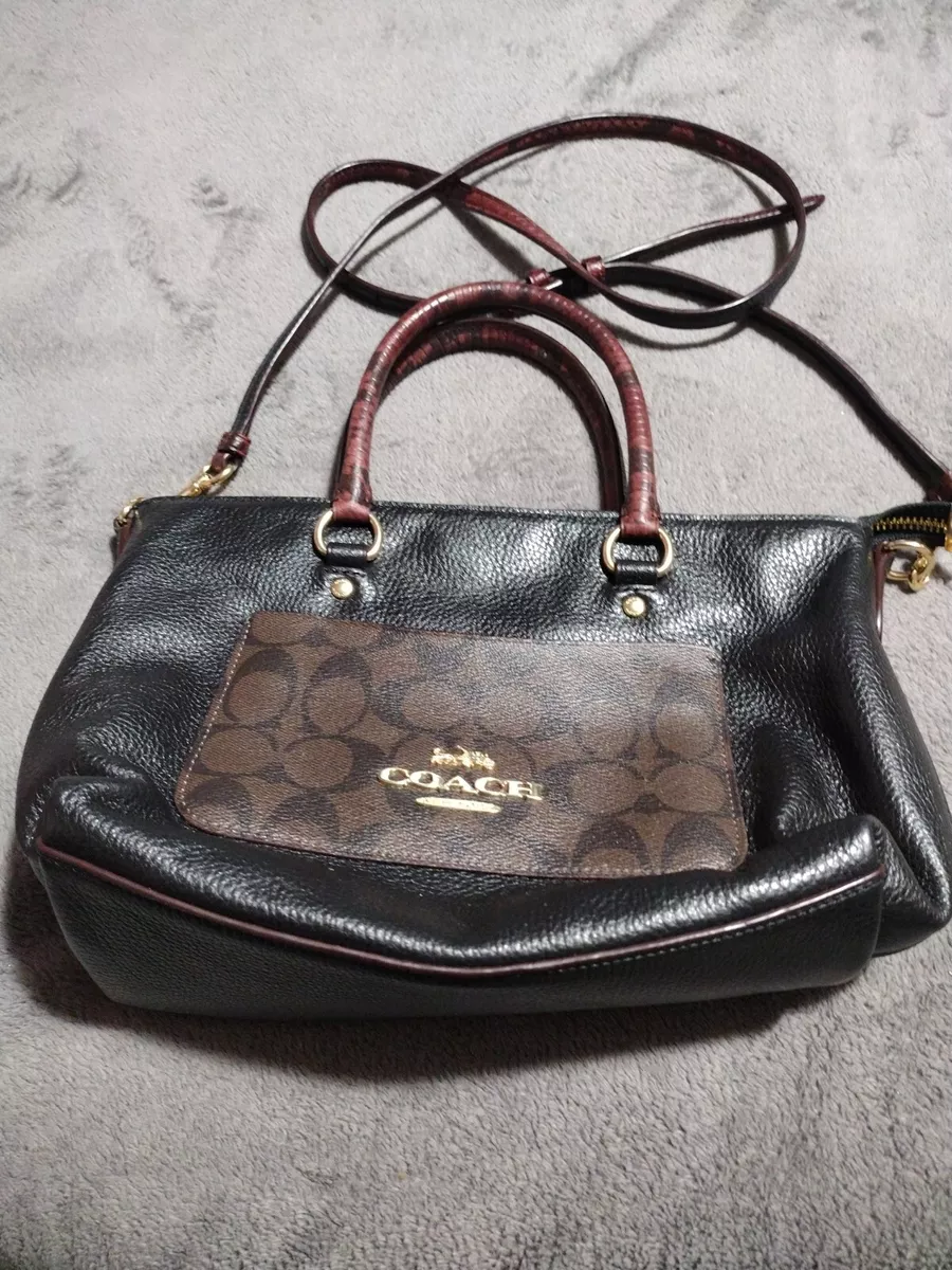 Coach Mini Emma Python Accent Satchel Leather F34281 Shoulder Bag